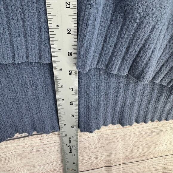 Free People High Low Boxy Oversized Sweater Womens Small Blue Rough Seam - Picture 12 of 12